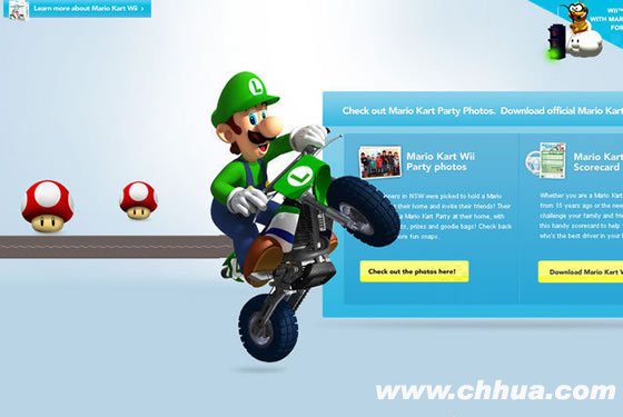 Micro-site for Mario Kart Wii