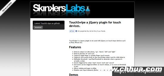 TouchSwipe: a jQuery plugin for touch devices