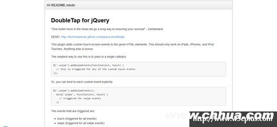 DoubleTap for jQuery