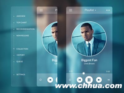 Music Player - Side Menu ui设计