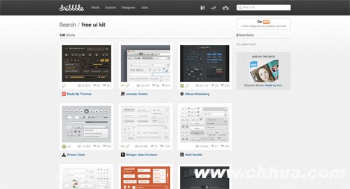 View UI kits from Dribbble